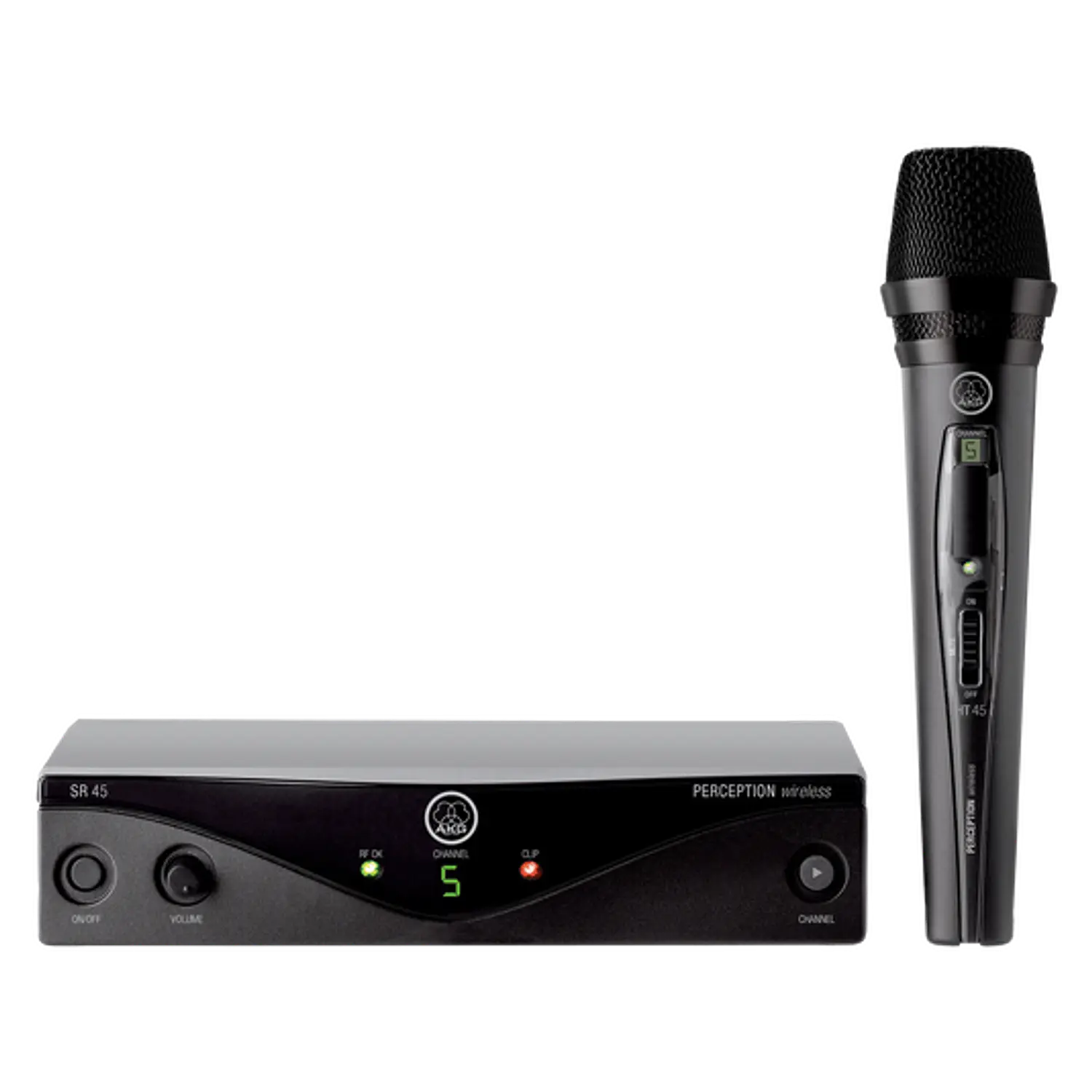 AKG Perception Wireless 45 Vocal Set, Micrófono Inalámbrico UHF, Banda C3 790.1-797.6MHz, HT45 Cardioide, SR45 1