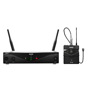 AKG WMS420 Presenter Set, Micrófono Inalámbrico UHF, Banda B1 748.1-751.9MHz, C417 L Omnidireccional, PT420, SR420