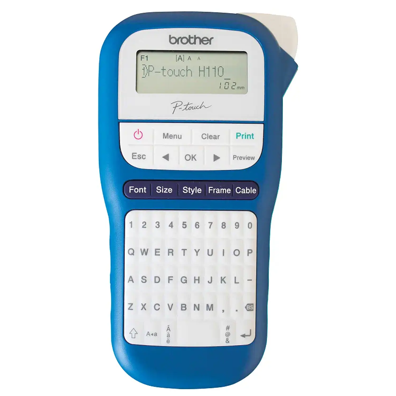 Brother P-touch PT-H110BW Rotuladora Portátil, 12mm, 180dpi, 20mm/s, QWERTY, Azul/Blanco