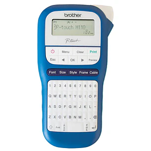 Brother P-touch PT-H110BW Rotuladora Portátil, 12mm, 180dpi, 20mm/s, QWERTY, Azul/Blanco