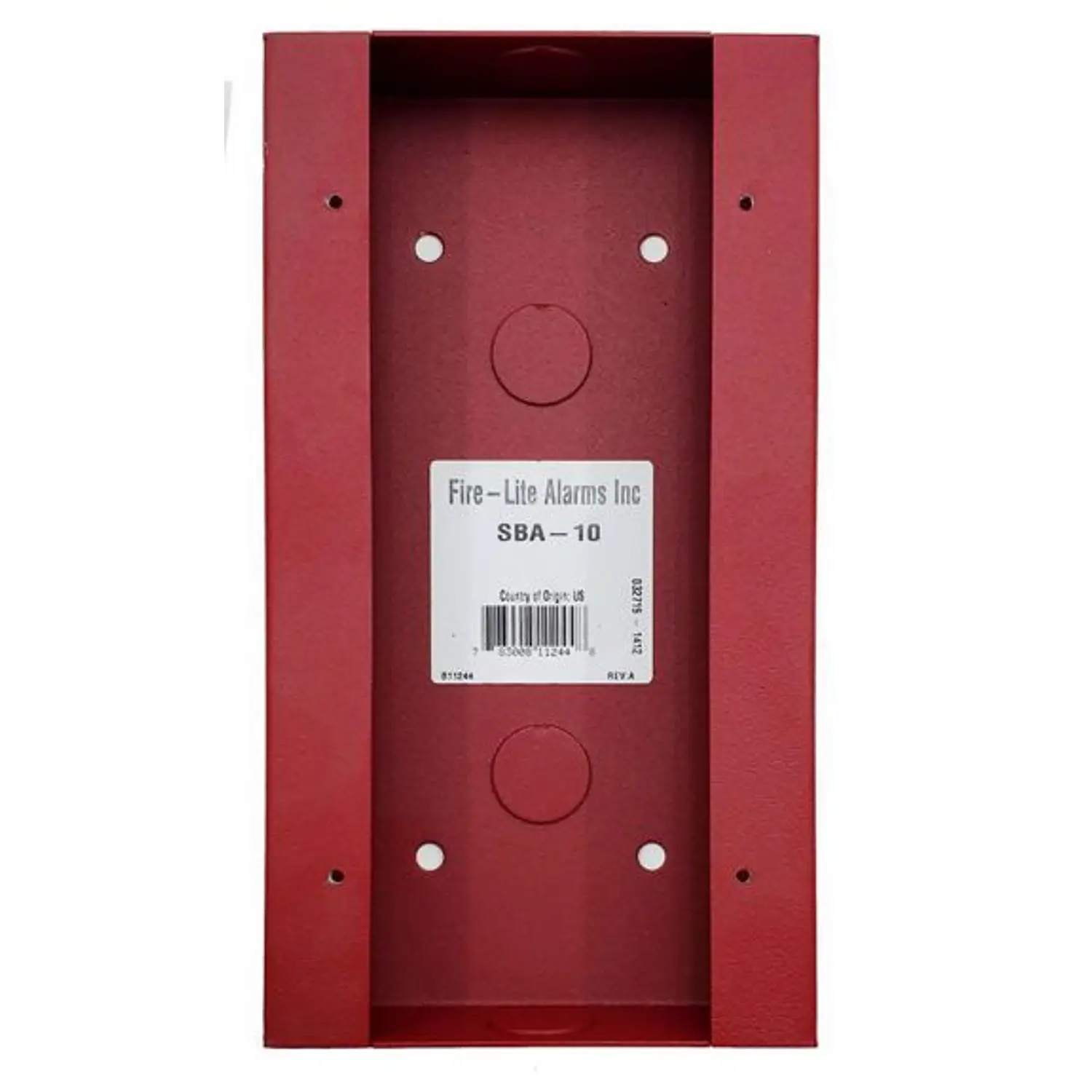 Notifier SBA-10, Caja Metálica de Montaje Superficial para Estación NBG-12LRA, Rojo 2