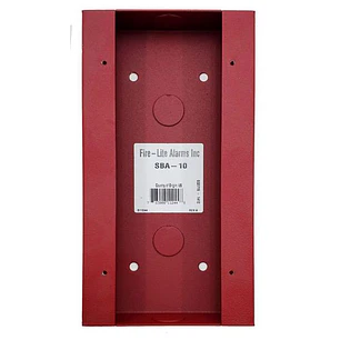 Notifier SBA-10, Caja Metálica de Montaje Superficial para Estación NBG-12LRA, Rojo