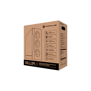 Primus Gaming Vallum L6 PGC-L6 BK, Gabinete Gamer Mid Tower ATX/Micro-ATX, Vidrio Templado, 4 Fans ARGB, Negro