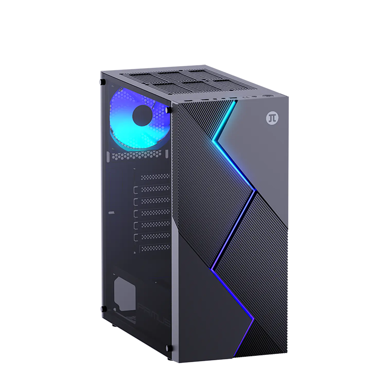 Primus Gaming Vallum L3 PGC-L3 BK, Gabinete Gamer Mid Tower ATX/Micro-ATX, Vidrio Templado, 4 Fans ARGB, Negro 1
