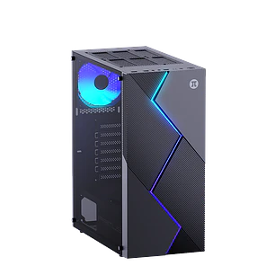 Primus Gaming Vallum L3 PGC-L3 BK, Gabinete Gamer Mid Tower ATX/Micro-ATX, Vidrio Templado, 4 Fans ARGB, Negro