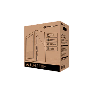Primus Gaming Vallum L1 PGC-L1 BK, Gabinete Gamer Mid Tower ATX/Micro-ATX, 1 Fan 120 mm, Negro