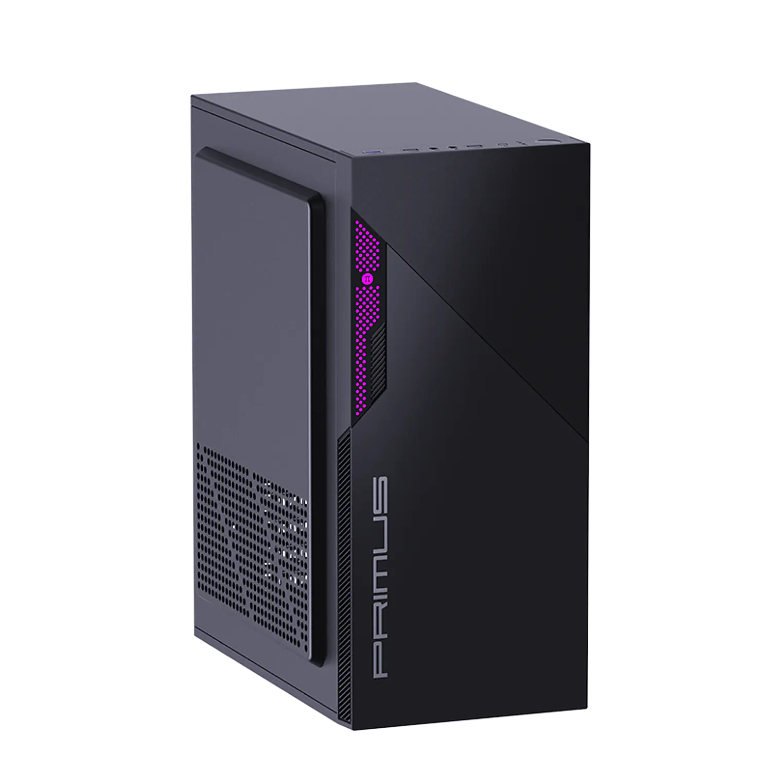 Primus Gaming Vallum L1 PGC-L1 BK, Gabinete Gamer Mid Tower ATX/Micro-ATX, 1 Fan 120 mm, Negro 1
