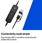 HP Poly Mission 625, Audífonos Cableados Stereo USB-C/A, IA Noise Reduction, Teams, Negro - Miniatura 5