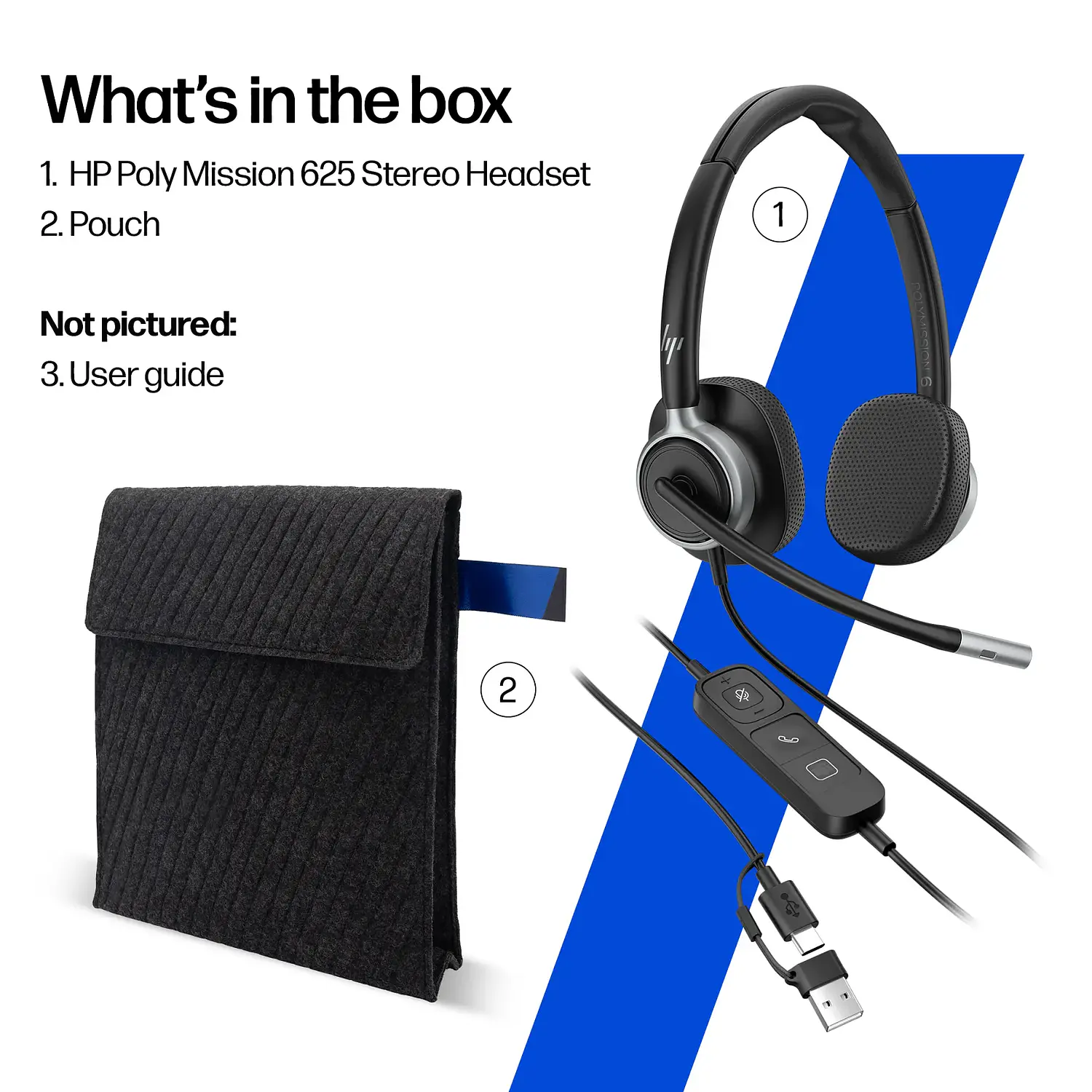 HP Poly Mission 625, Audífonos Cableados Stereo USB-C/A, IA Noise Reduction, Teams, Negro 8
