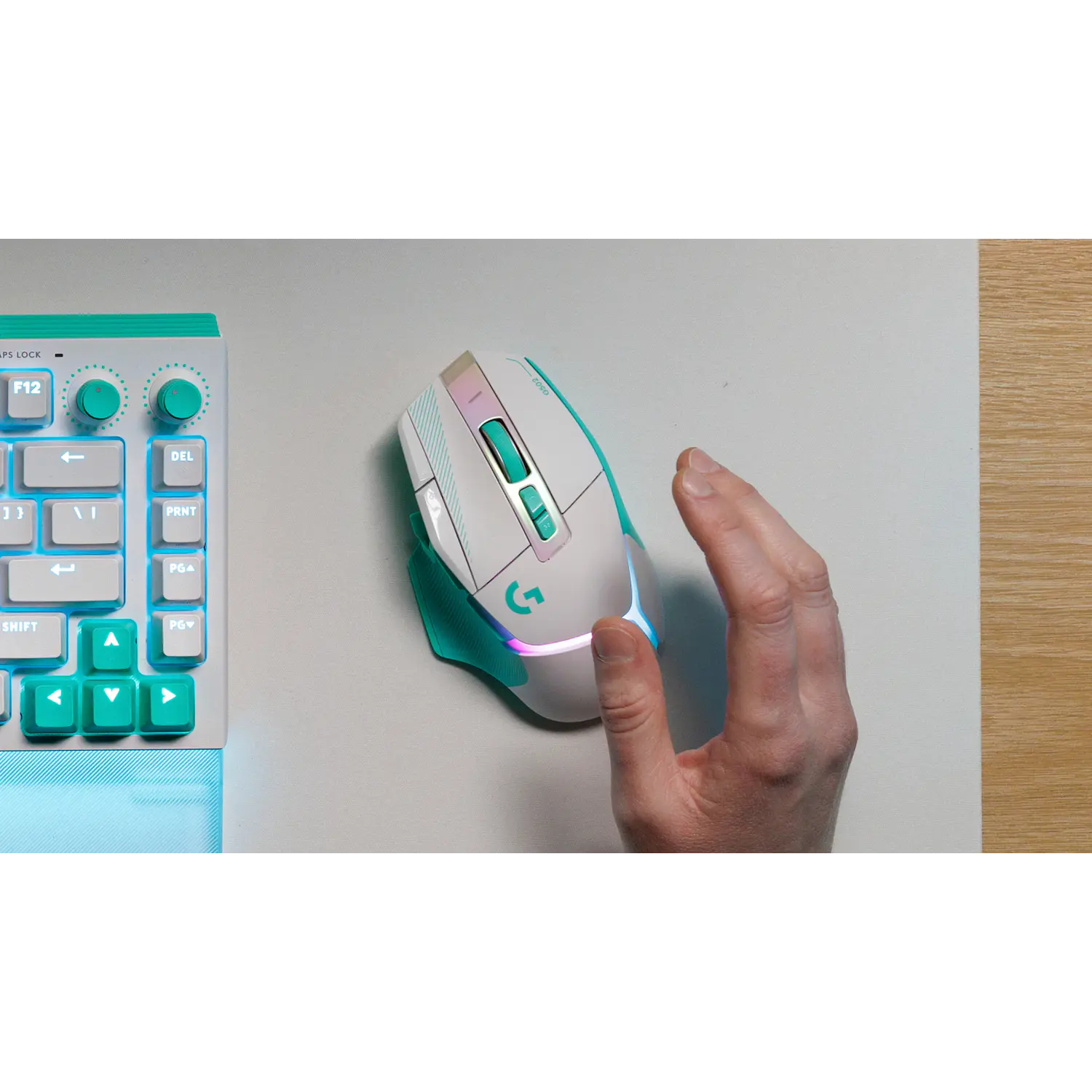 Logitech G502 X Plus, Mouse Gamer Inalámbrico, HERO 25K, LIGHTSPEED, RGB, Blanco/Menta 10