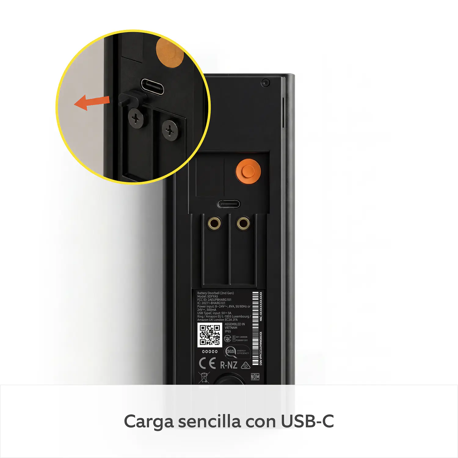 Ring Battery Doorbell 4ª Gen, Timbre Inteligente WiFi 2K, Batería Integrada, Zoom 6x, Matte Mocha 5