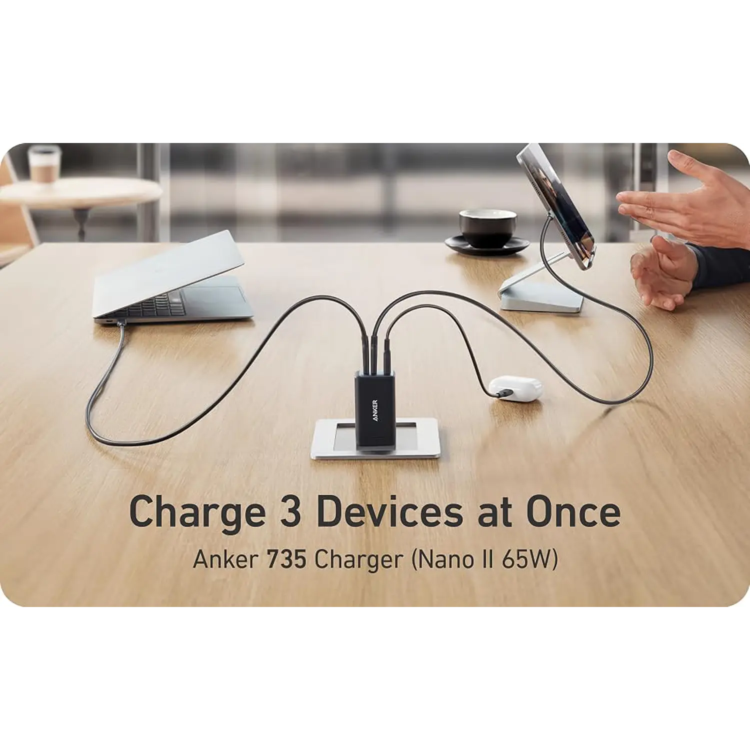 Anker 735 A2667L12, Cargador GaN II 65W, 2 USB-C, USB-A, PPS, PowerIQ 3.0, Negro 2