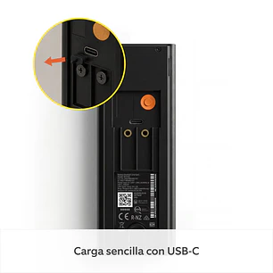 Ring Battery Doorbell 2K (2ª Gen), Timbre Inteligente WiFi 2K, Batería Integrada, Zoom 6x, Speckled Grey