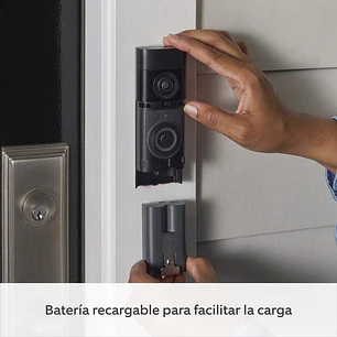 Ring Battery Doorbell 2K Plus (2ª Gen), Timbre Inteligente WiFi 2K, Zoom 6x, Batería Quick Release, Níquel Plateado