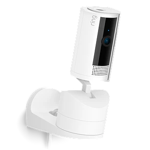 Ring Pan-Tilt Indoor Cam, Cámara de Seguridad WiFi 1080p, Giro 360°, Inclinación 169°, Visión Nocturna Color, Blanco