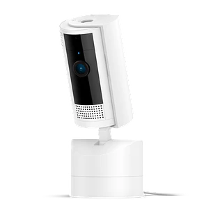 Ring Pan-Tilt Indoor Cam, Cámara de Seguridad WiFi 1080p, Giro 360°, Inclinación 169°, Visión Nocturna Color, Blanco