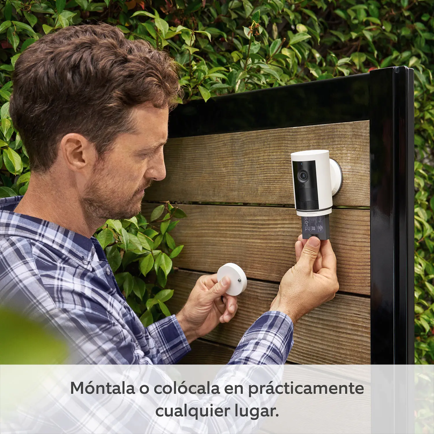 Ring Outdoor Cam Plus, Cámara de Seguridad WiFi 2K, Batería Quick Release, Wi-Fi 6, Sirena, Negro 2