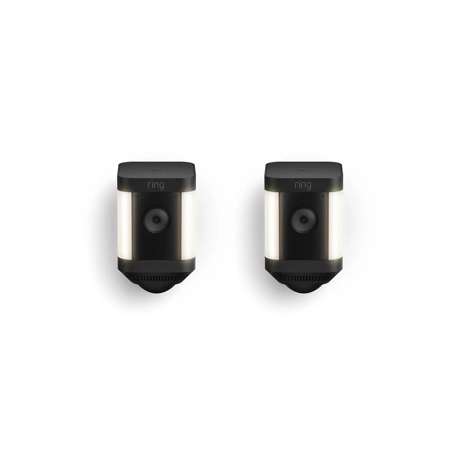 Ring Spotlight Cam Plus 2-Pack, 2 Cámaras de Seguridad WiFi 1080p, Batería, Visión Nocturna Color, Sirena, Negro 1