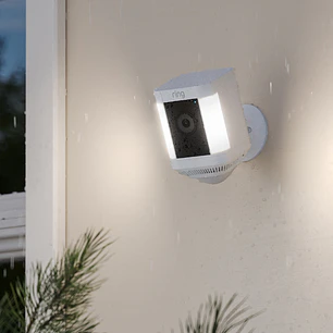Ring Spotlight Cam Plus 2-Pack, 2 Cámaras de Seguridad WiFi 1080p, Batería, Visión Nocturna Color, Sirena, Negro