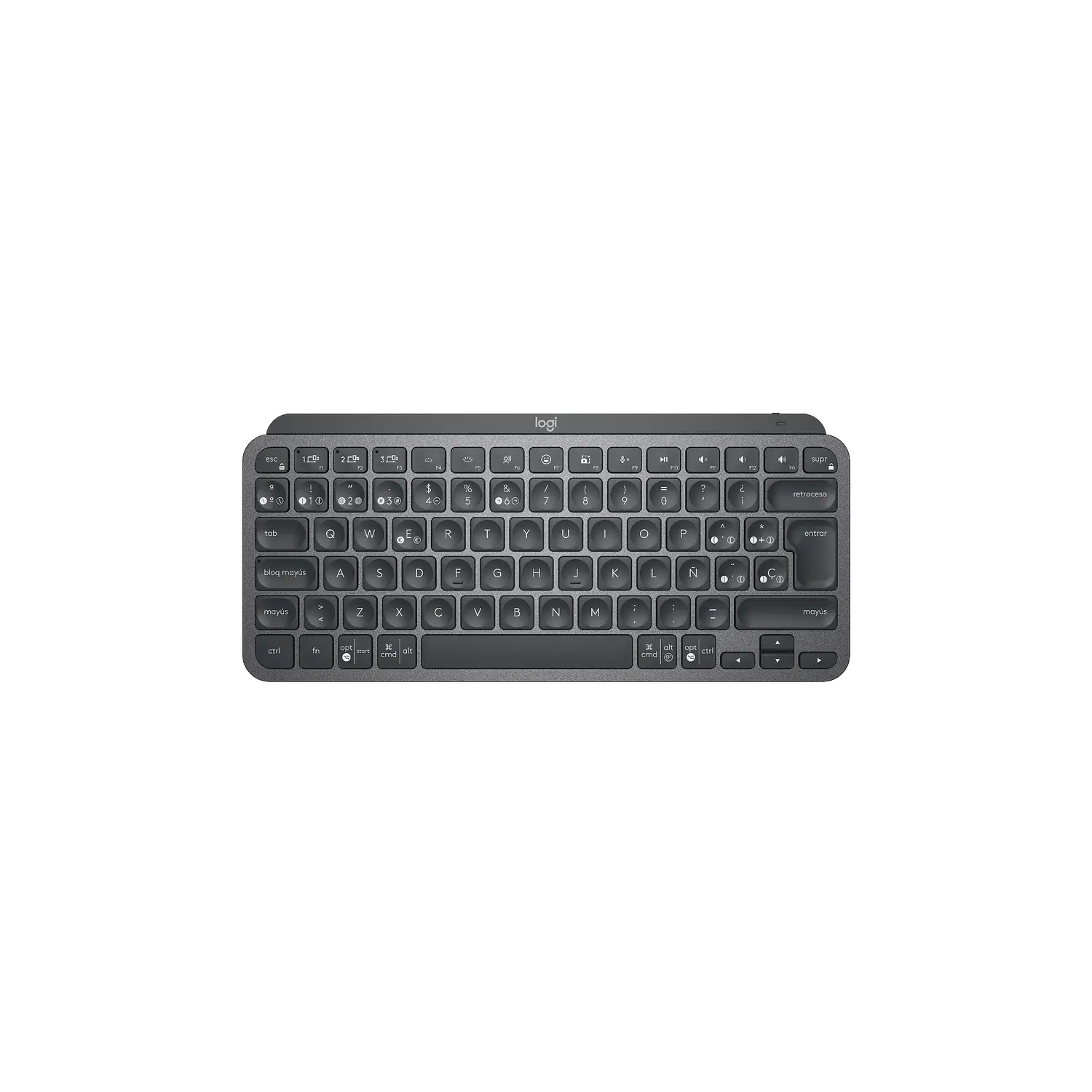 Logitech MX Keys Mini, Teclado Inalámbrico Compacto, Bluetooth, Retroiluminado, Español, Grafito 1