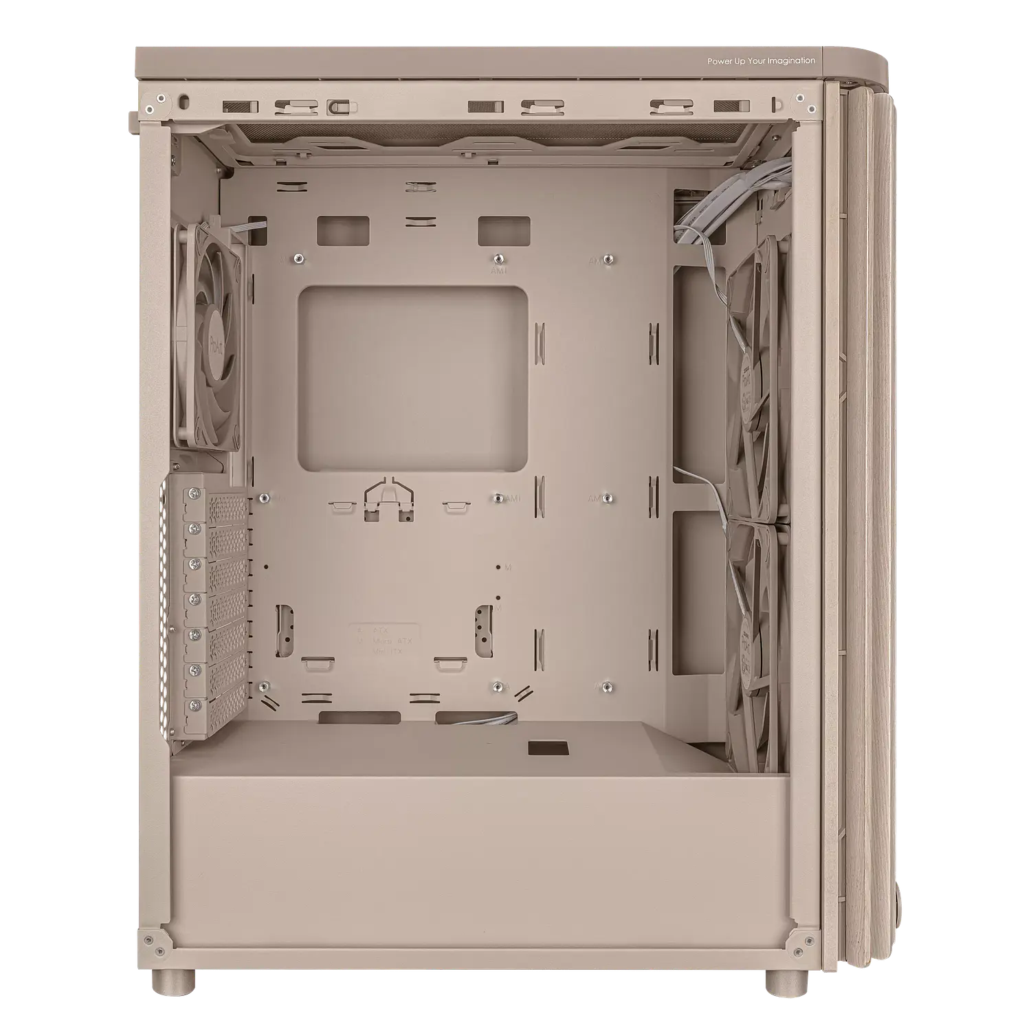 ASUS ProArt PA401 Wood Edition Beige, Gabinete ATX, Vidrio Templado, 3 Fans PWM, USB-C 20Gbps 5