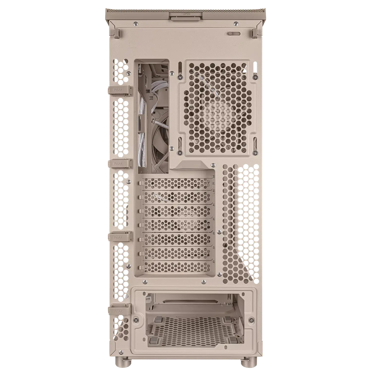 ASUS ProArt PA401 Wood Edition Beige, Gabinete ATX, Vidrio Templado, 3 Fans PWM, USB-C 20Gbps 7