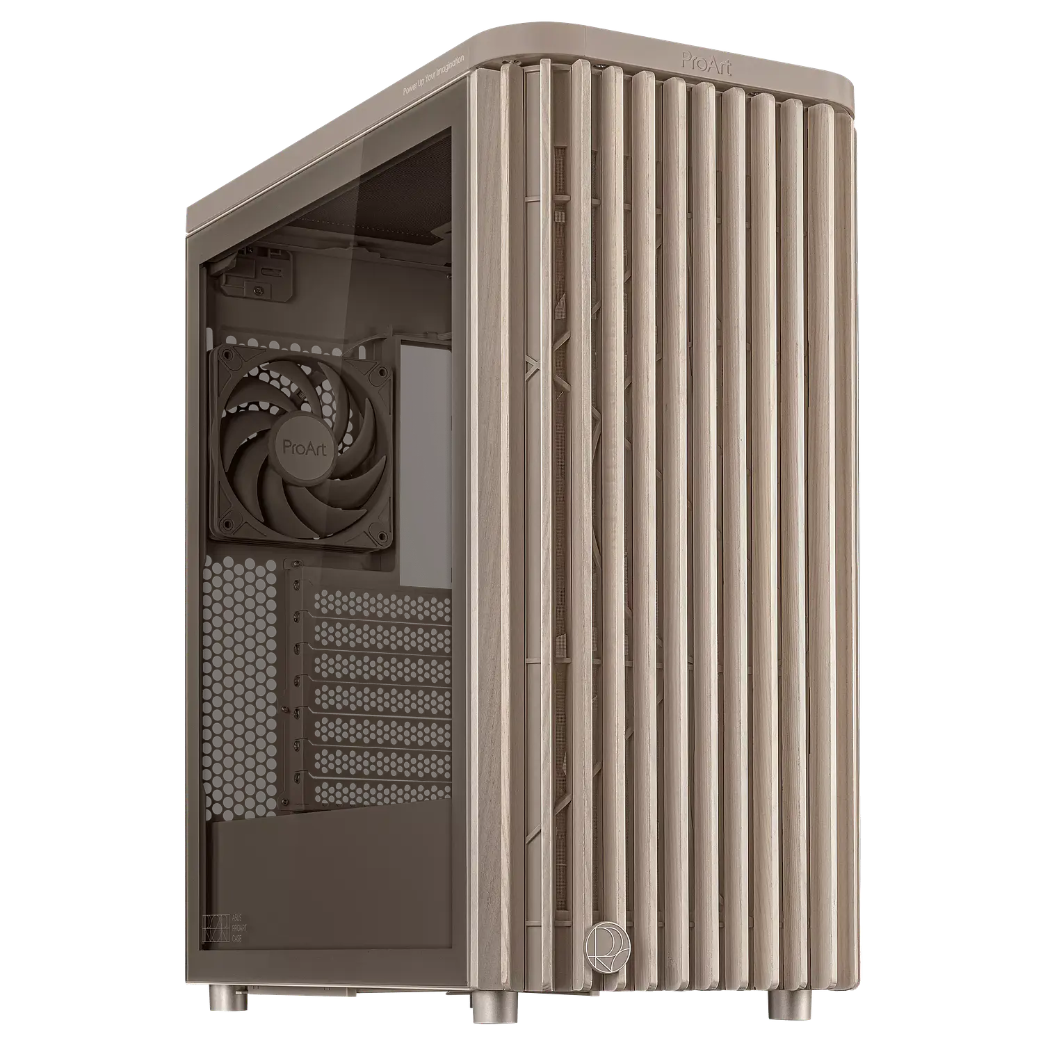 ASUS ProArt PA401 Wood Edition Beige, Gabinete ATX, Vidrio Templado, 3 Fans PWM, USB-C 20Gbps 2