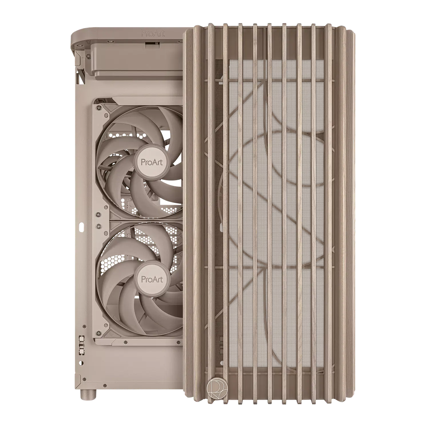 ASUS ProArt PA401 Wood Edition Beige, Gabinete ATX, Vidrio Templado, 3 Fans PWM, USB-C 20Gbps 8