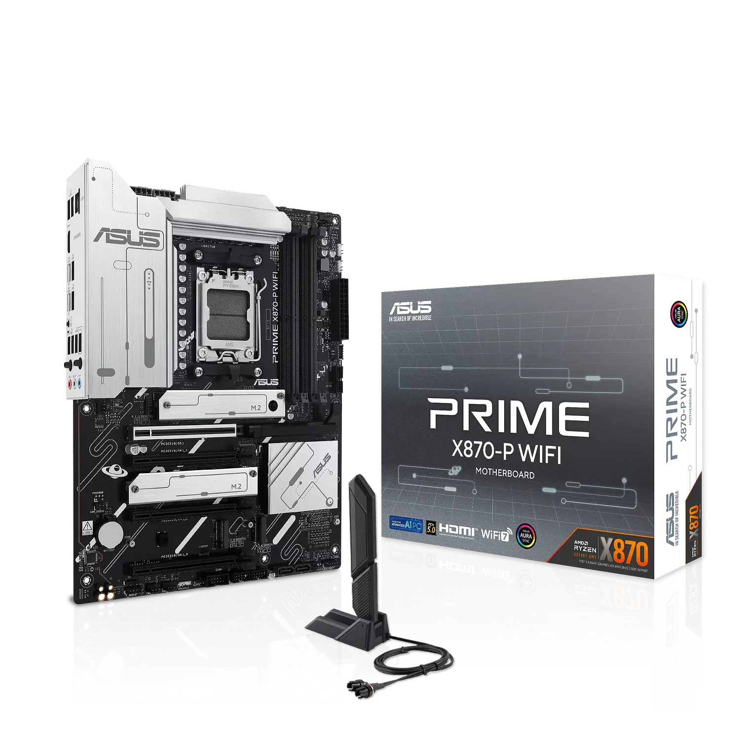 ASUS PRIME X870-P WIFI, Placa Madre ATX AM5, DDR5, PCIe 5.0, WiFi 7, USB4, 2.5GbE 1