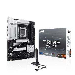 ASUS PRIME X870-P WIFI, Placa Madre ATX AM5, DDR5, PCIe 5.0, WiFi 7, USB4, 2.5GbE