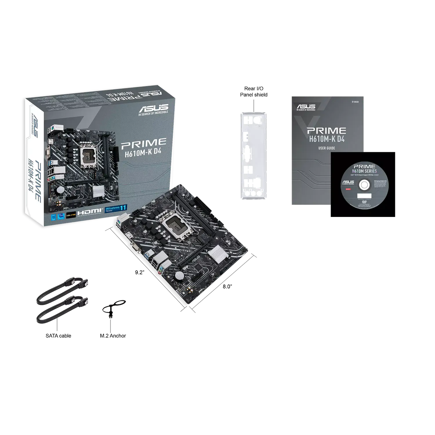 ASUS PRIME H610M-F D4 R2.0, Placa Madre Micro-ATX Intel H610 LGA1700, DDR4, PCIe 4.0, M.2, HDMI 2.1 7