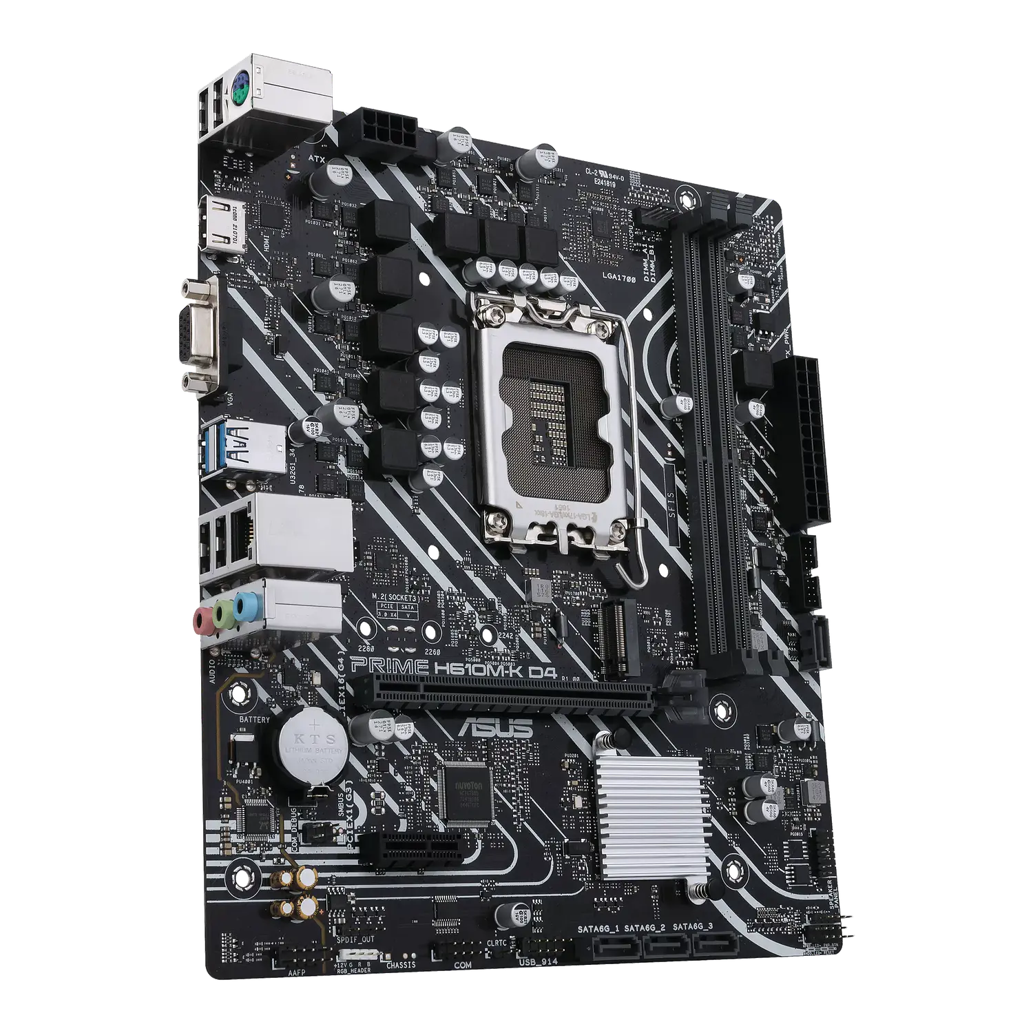ASUS PRIME H610M-F D4 R2.0, Placa Madre Micro-ATX Intel H610 LGA1700, DDR4, PCIe 4.0, M.2, HDMI 2.1 2
