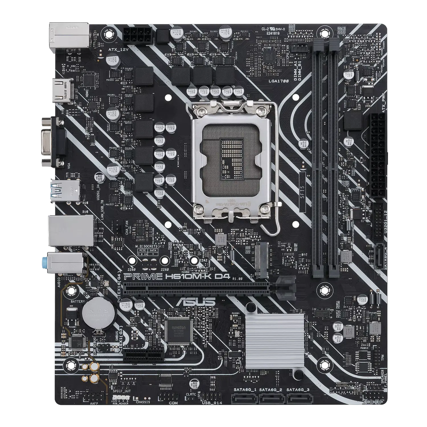 ASUS PRIME H610M-F D4 R2.0, Placa Madre Micro-ATX Intel H610 LGA1700, DDR4, PCIe 4.0, M.2, HDMI 2.1 1