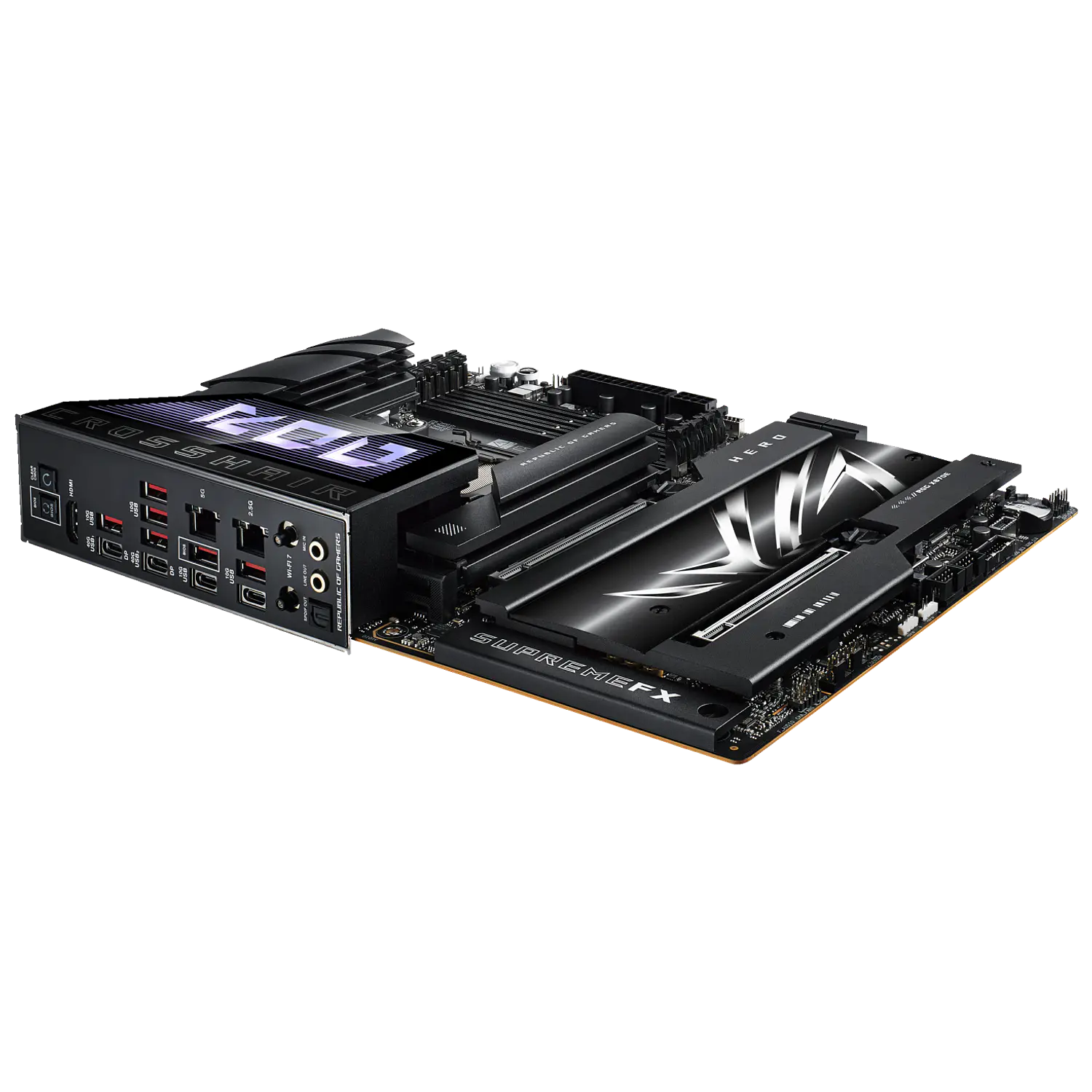 ASUS ROG Crosshair X870E Dark Hero, Placa Madre ATX AM5, DDR5, PCIe 5.0, WiFi 7, 10GbE + 5GbE, USB4 8