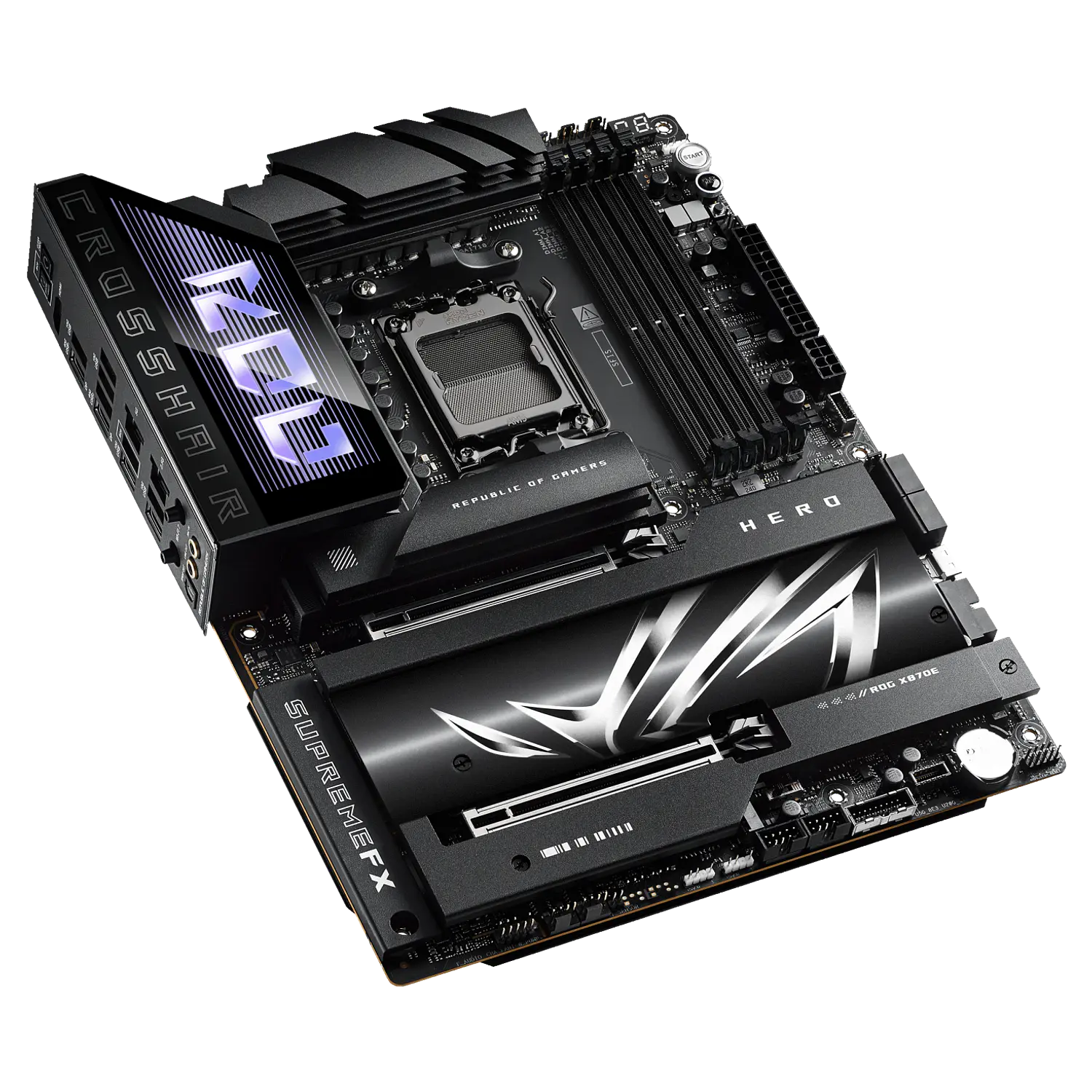 ASUS ROG Crosshair X870E Dark Hero, Placa Madre ATX AM5, DDR5, PCIe 5.0, WiFi 7, 10GbE + 5GbE, USB4 5