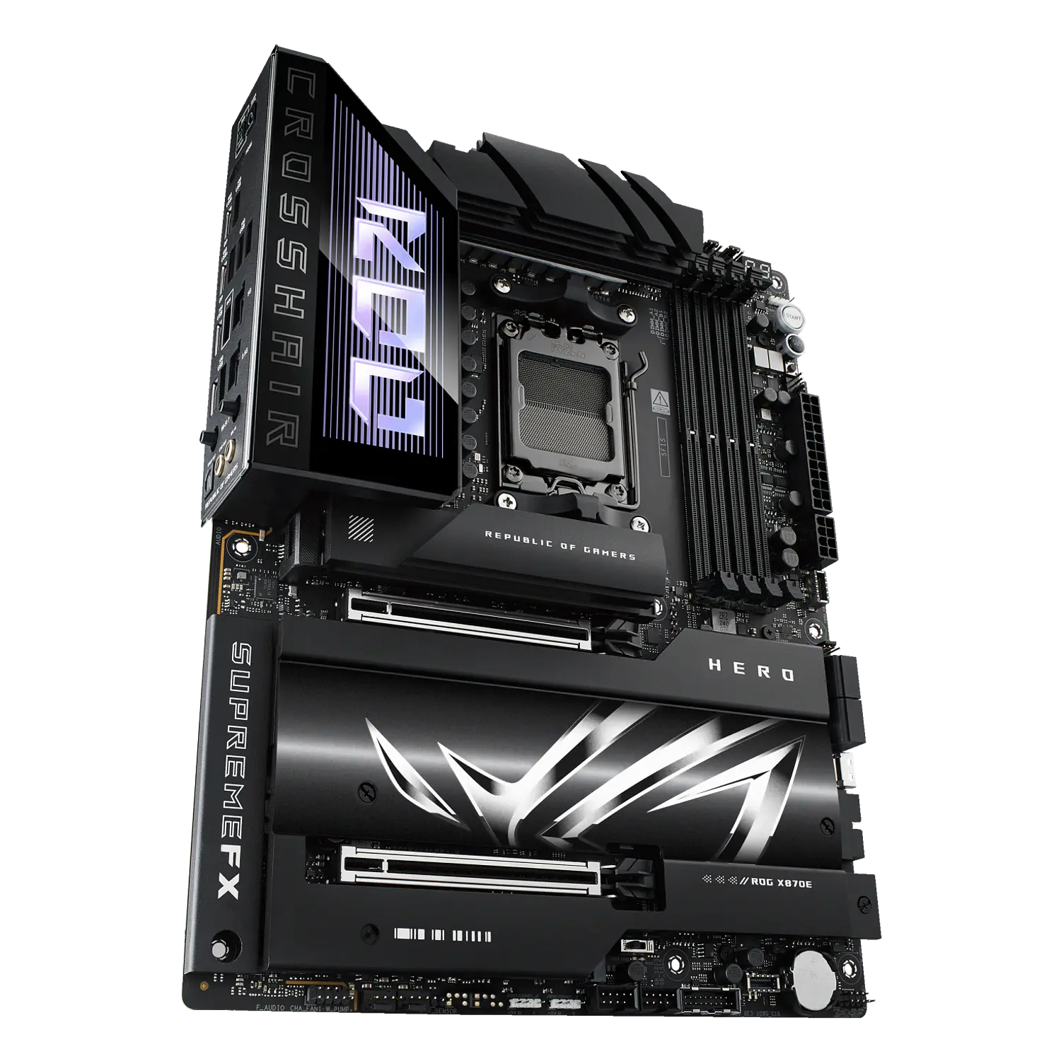 ASUS ROG Crosshair X870E Dark Hero, Placa Madre ATX AM5, DDR5, PCIe 5.0, WiFi 7, 10GbE + 5GbE, USB4 6