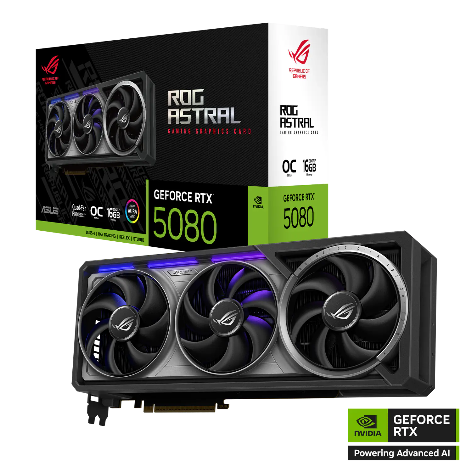ASUS ROG Astral GeForce RTX 5080 OC Edition, Tarjeta de Video 16GB GDDR7, 256-bit, PCIe 5.0, 2790MHz 1