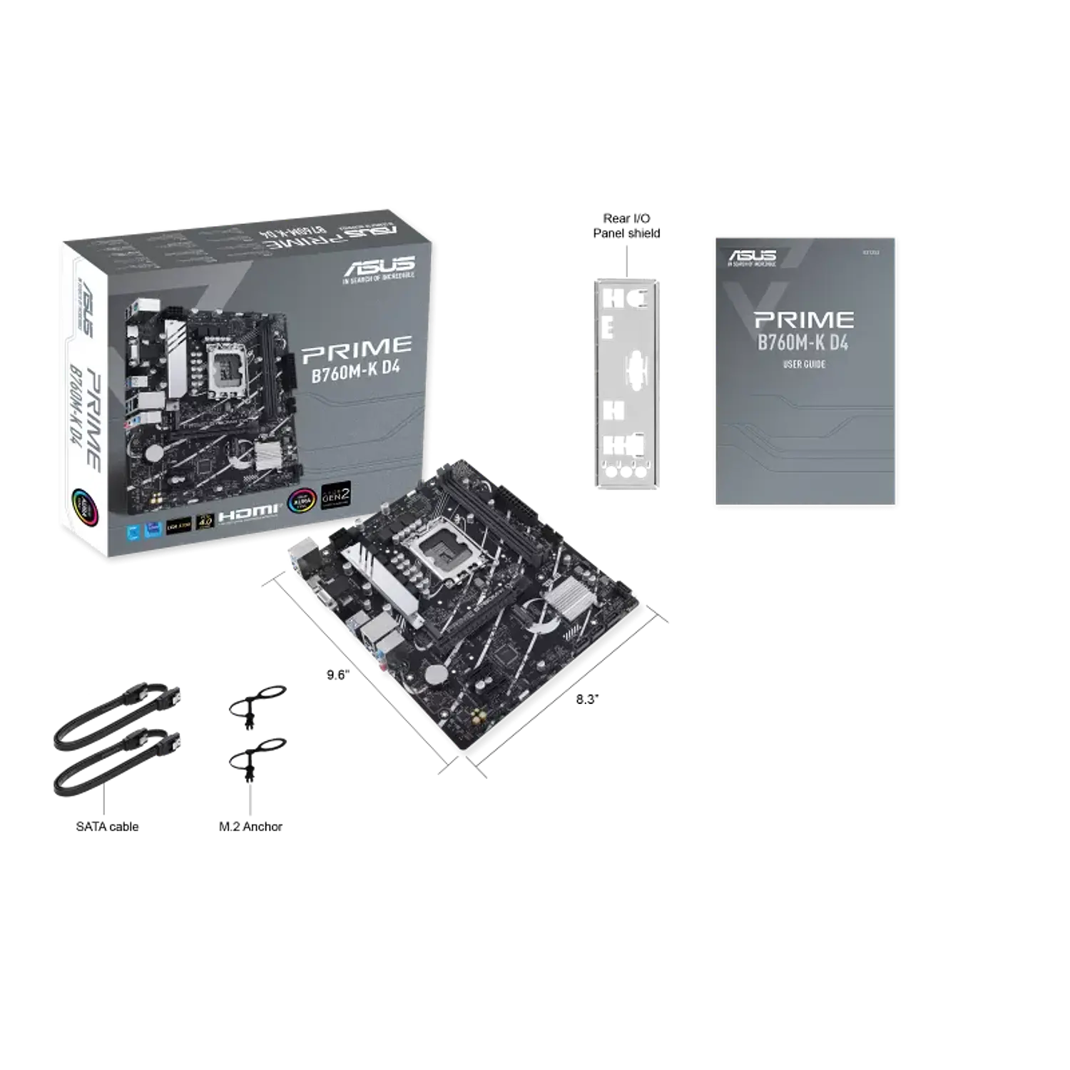ASUS PRIME B760M-K D4, Placa Madre Micro-ATX Intel B760 LGA1700, DDR4, PCIe 4.0, 2.5GbE 6