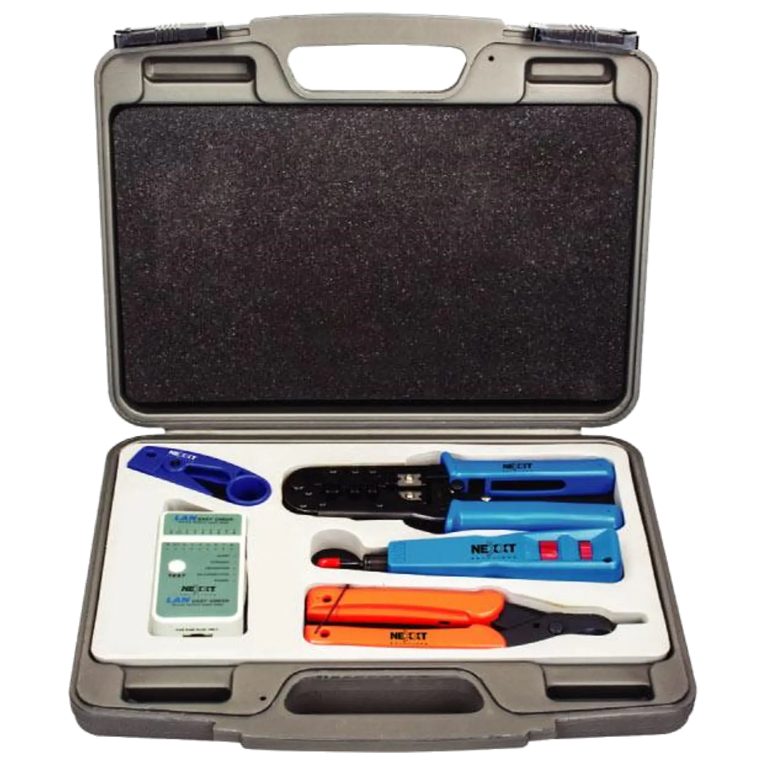 Nexxt Solutions PTKCKKBSDKT01, Kit de Herramientas para Redes 5 en 1, Crimpadora, Tester, Punzador 110, Cortador, Pelador 2