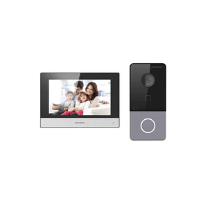 Hikvision DS-KIS603-P, Kit Videoportero IP, Cámara 2MP, Monitor 7 Pulgadas, PoE, Wi-Fi, IP65