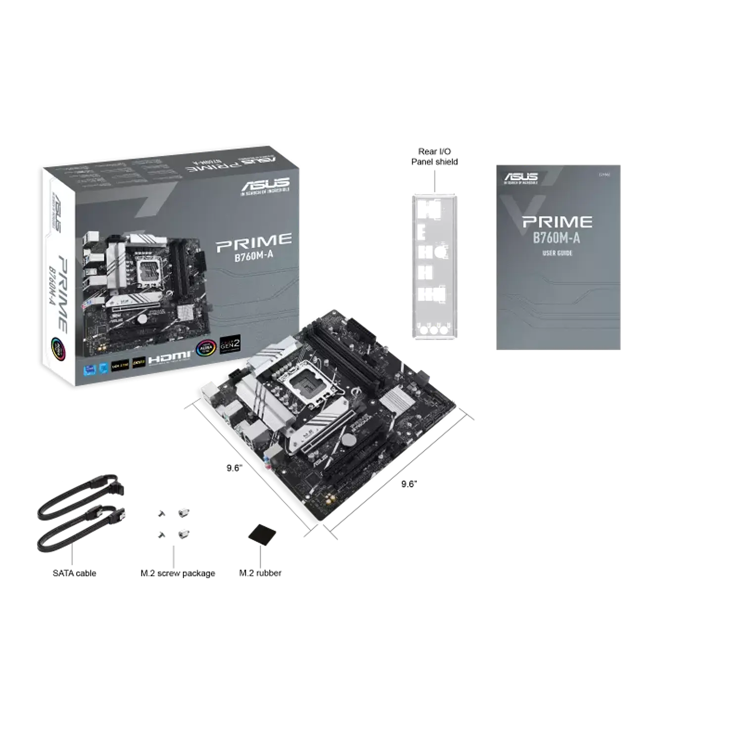 ASUS PRIME B760M-A D4, Placa Madre Micro-ATX Intel B760 LGA1700, DDR4, PCIe 4.0, 2.5GbE 6