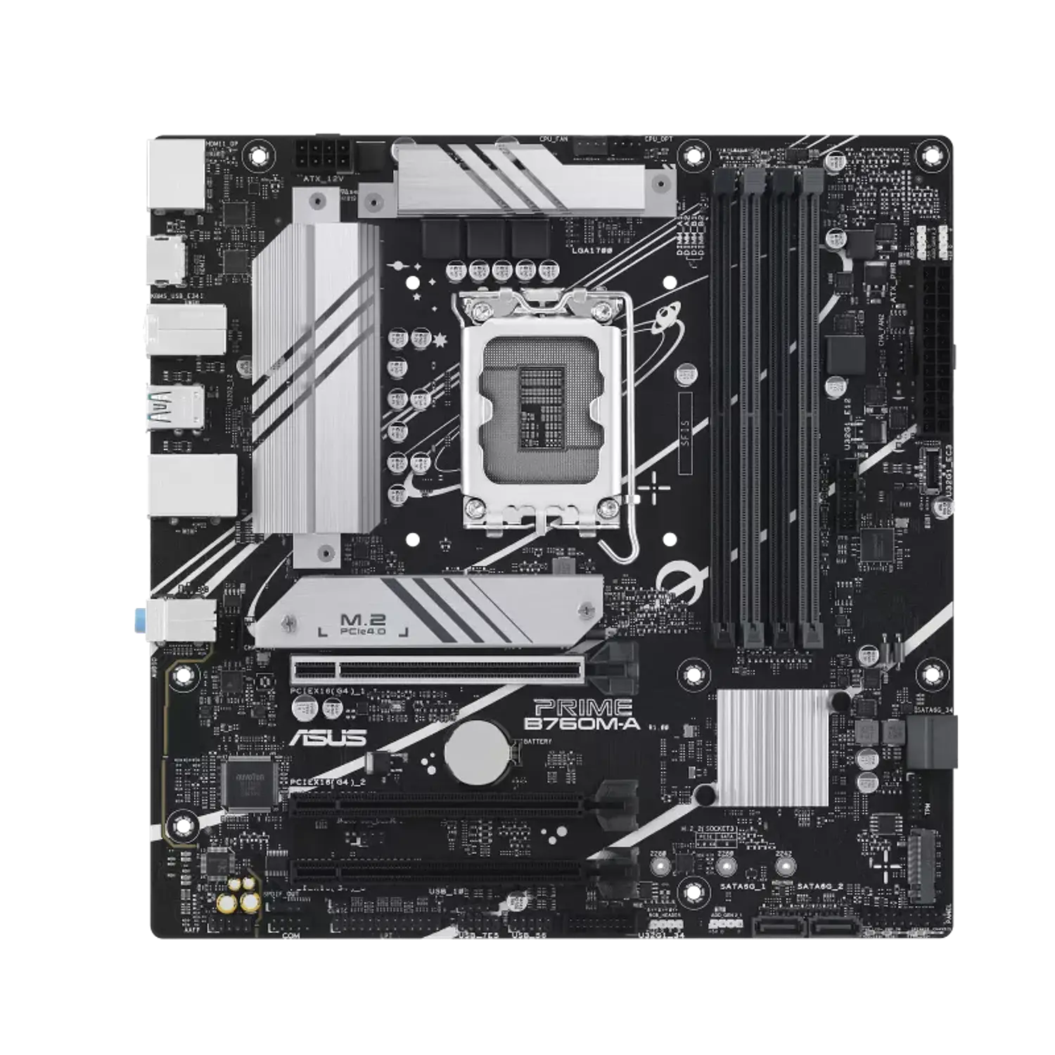 ASUS PRIME B760M-A D4, Placa Madre Micro-ATX Intel B760 LGA1700, DDR4, PCIe 4.0, 2.5GbE 1