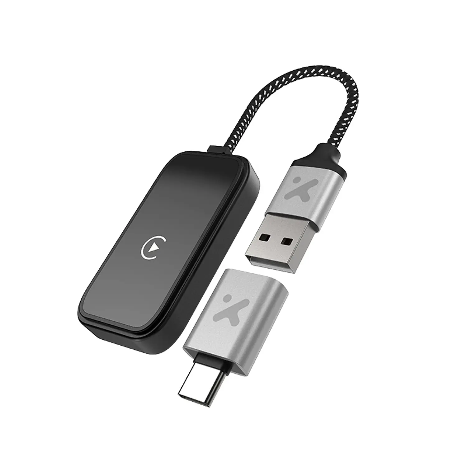 Xtech XTA-938 Adaptador Inalámbrico 2 en 1, Apple CarPlay y Android Auto, Bluetooth 5.2, Wi-Fi Dual Band 1