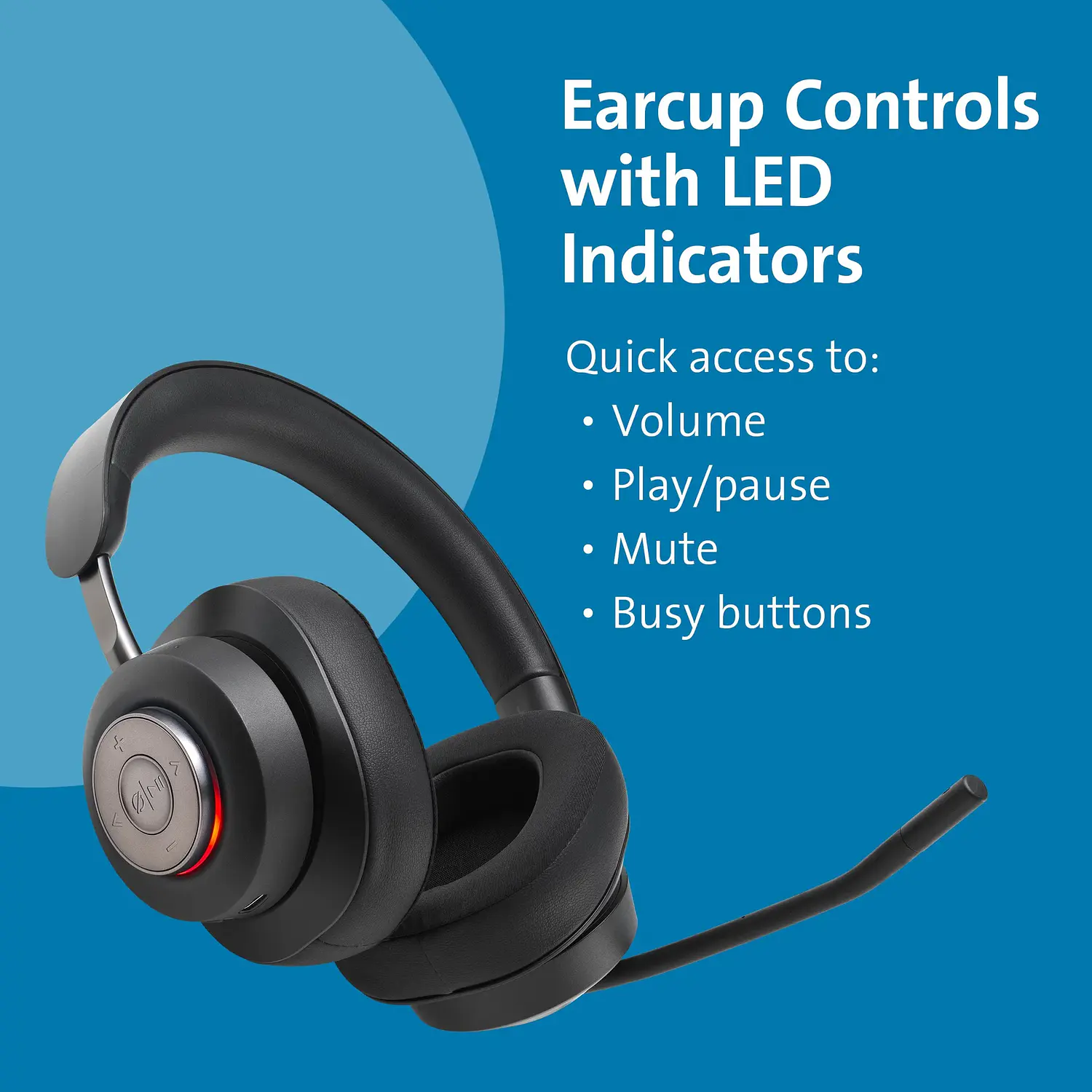 Kensington H3000 K83452WW Audífonos Bluetooth Over-Ear, Micrófono ENC, Multipunto, Batería 60h, Negro 9