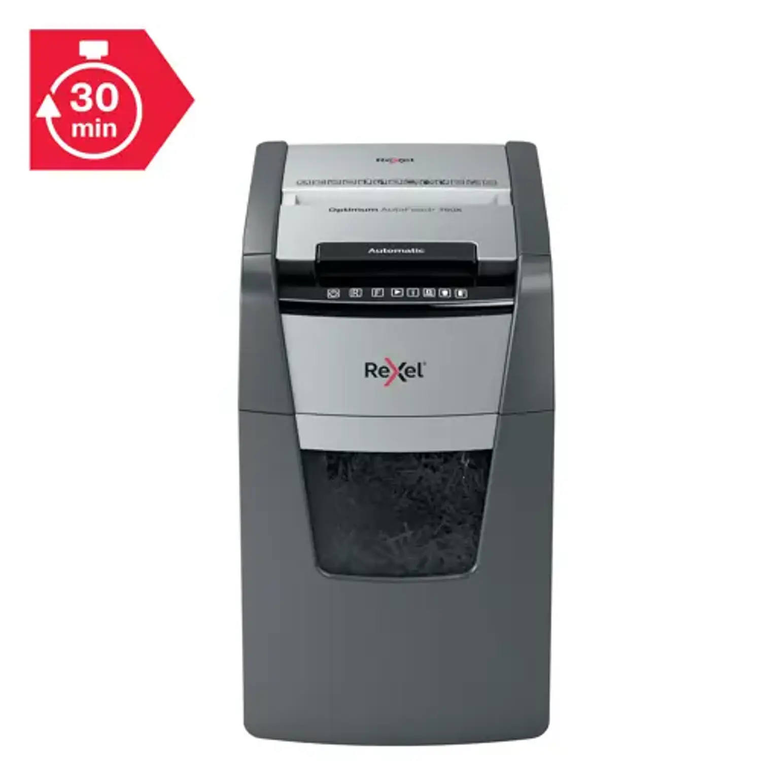 Rexel Optimum AutoFeed+ 150X 2020150XEU, Trituradora Automática 150 Hojas, P-4 4x28mm, Papelera 44L 6