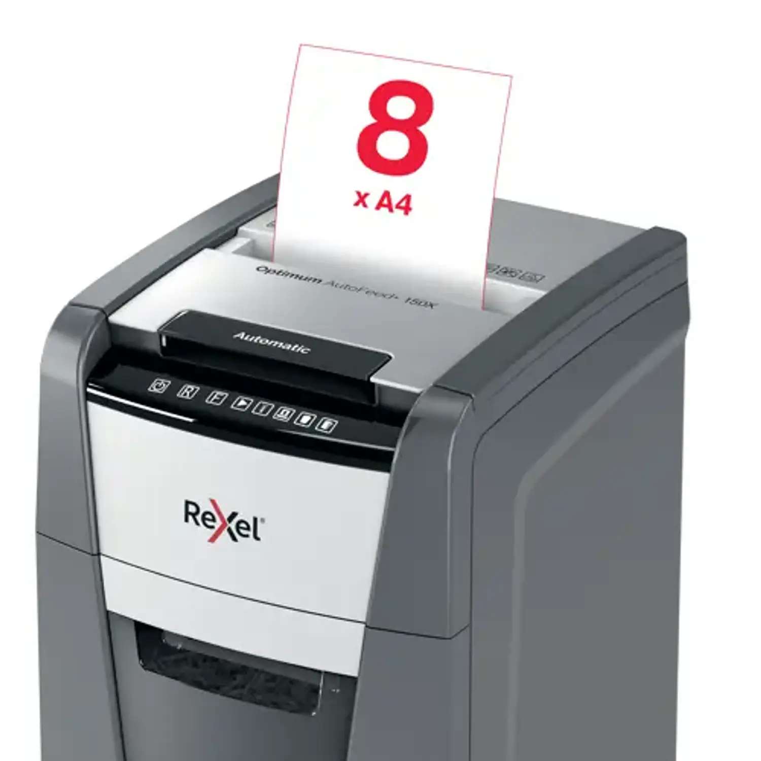 Rexel Optimum AutoFeed+ 150X 2020150XEU, Trituradora Automática 150 Hojas, P-4 4x28mm, Papelera 44L 10