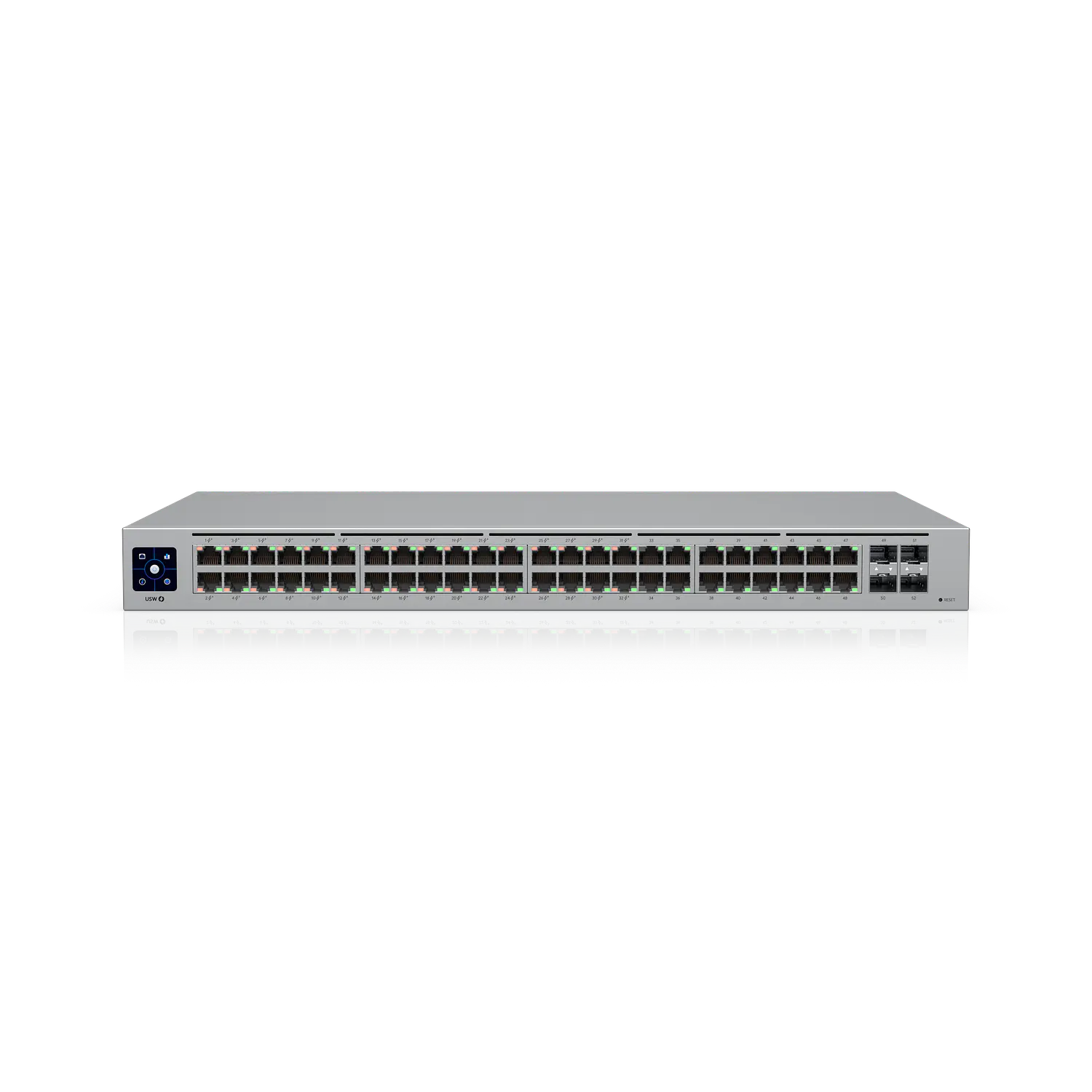 Ubiquiti UniFi Standard 48 PoE USW-48-POE, Switch L2 48 Puertos, 32 PoE+, 4 SFP, 195W, Fanless, Rack 1U 1