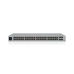 Ubiquiti UniFi Standard 48 PoE USW-48-POE, Switch L2 48 Puertos, 32 PoE+, 4 SFP, 195W, Fanless, Rack 1U