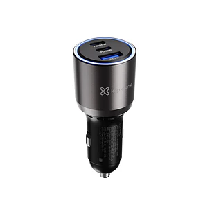 Klip Xtreme PowerCar 140 KCC-140, Cargador para Auto 140W, 2 USB-C PD, USB-A QC 3.0, 12-24V, Negro