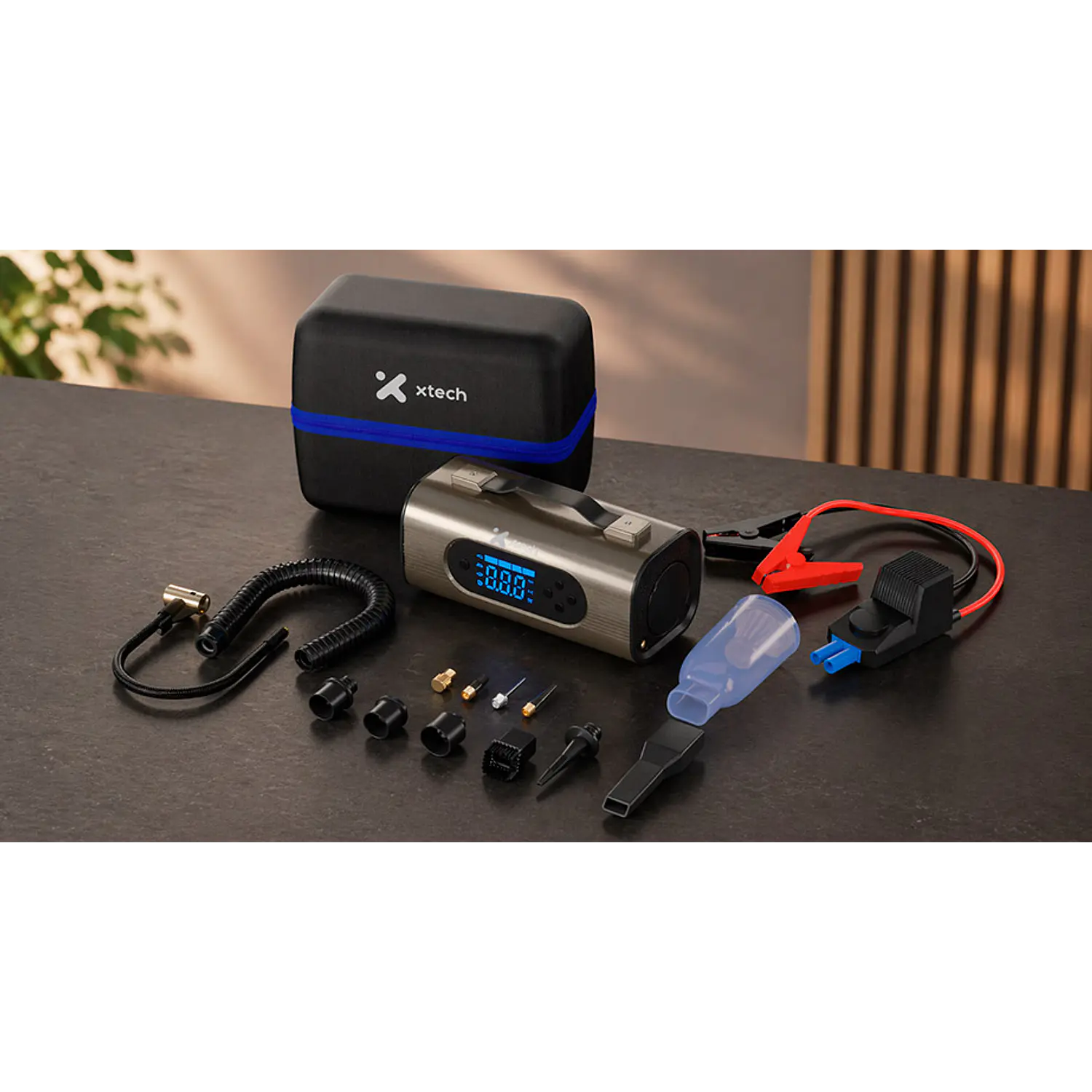 Xtech ResQRide XTA-830, Arrancador 1000A + Compresor 150 PSI, Power Bank 10000mAh, Aspiradora, 8 en 1 7
